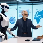 4차 산업혁명과 노동시장 변화 - **Prompt 1: "A diverse group of professionals, spanning various ethnicities and ages, collaborating ...