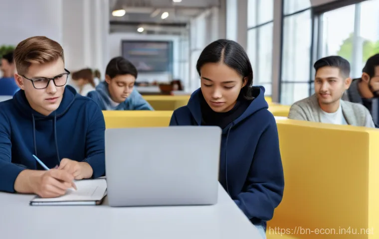 4차 산업혁명과 노동시장 변화 - **Prompt 1: "A diverse group of professionals, spanning various ethnicities and ages, collaborating ...